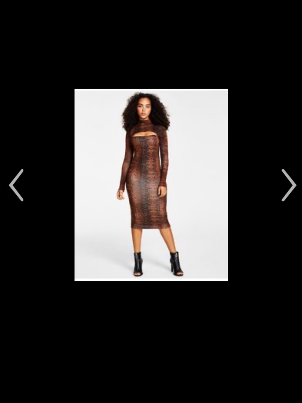 Bar III Brown Snake Print Python B sleeveless Midi Dress